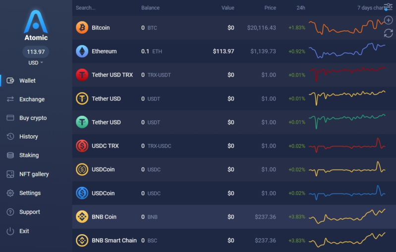 Atomic Wallet электронный кошелек для криптовалюты